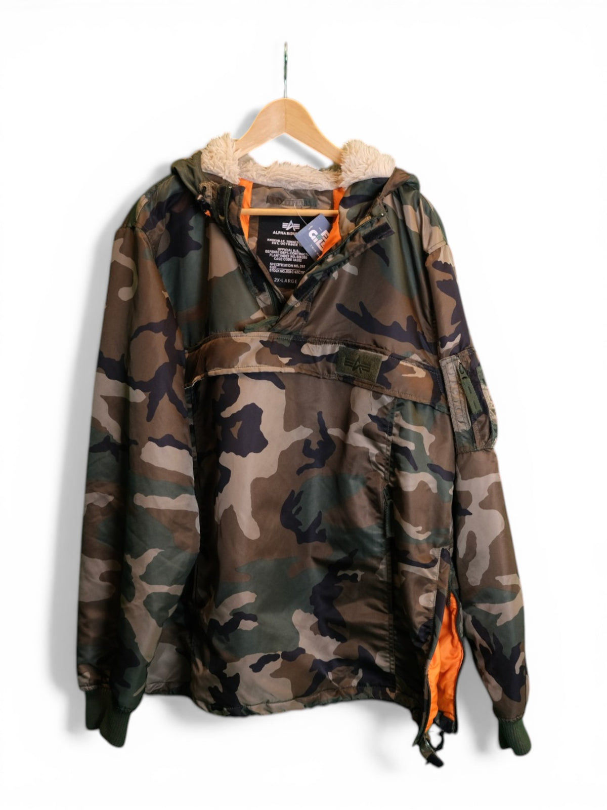 Camoflauge Alpha Industies quarter zip coat