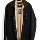 Unbuttoned Dickies jacket showing white sherpa lining