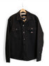 Black Dickies work jacket with white sherpa lining