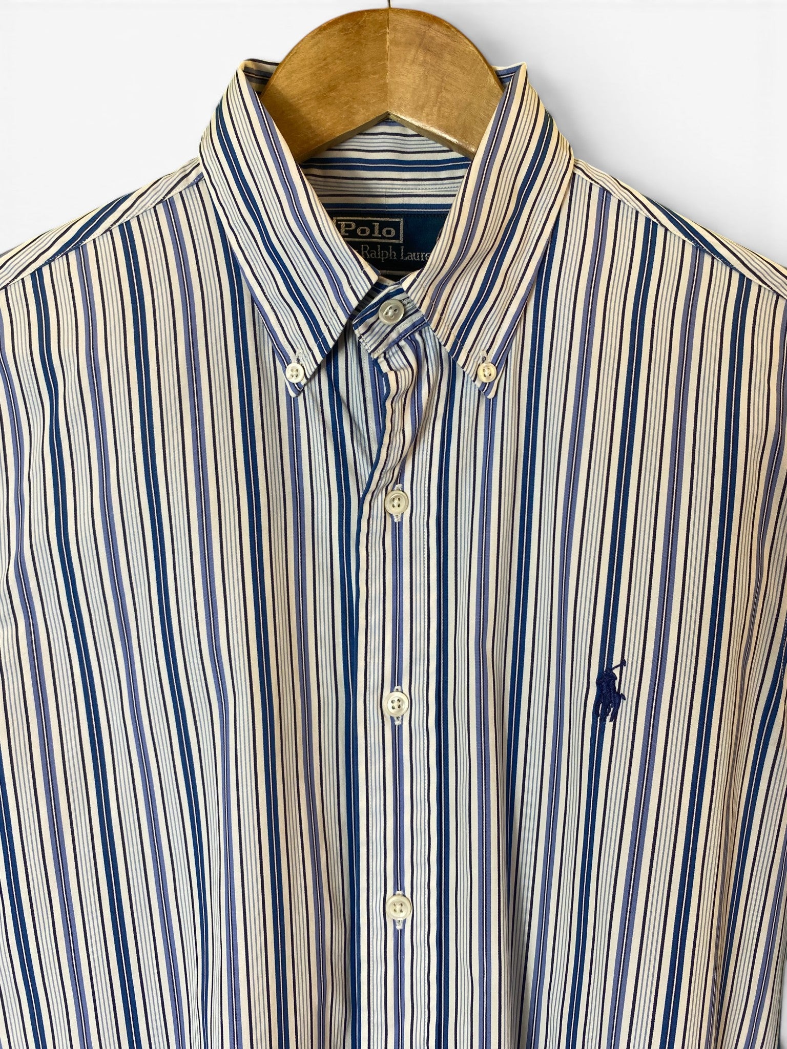 Ralph Lauren Stripy Oxford Shirt - Large