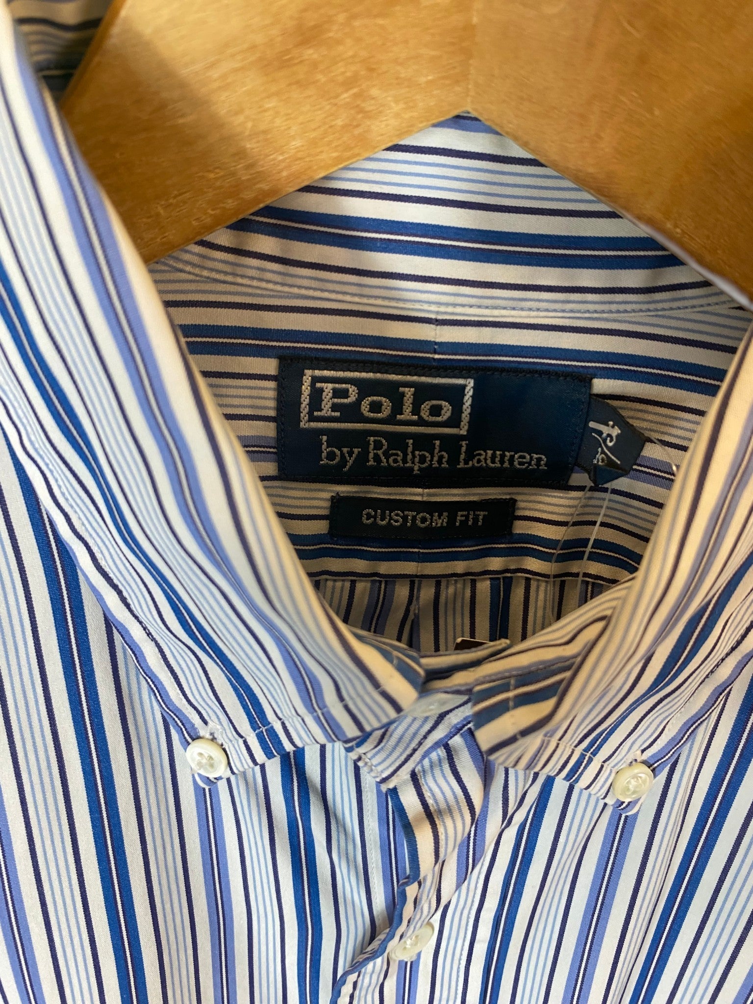 Ralph Lauren Stripy Oxford Shirt - Large