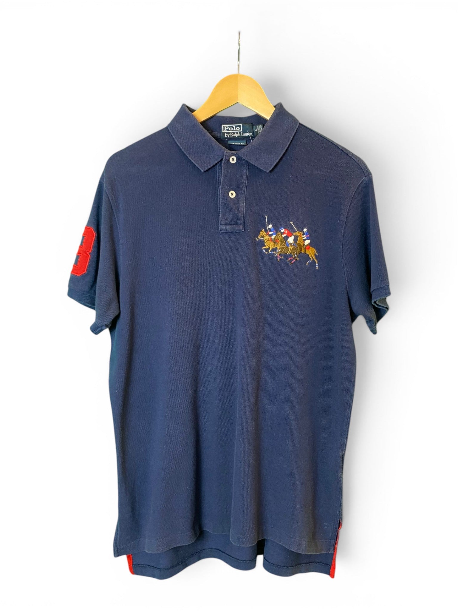 Vintage Ralph Lauren Large Logo Embroidered Polo Shirt - Large
