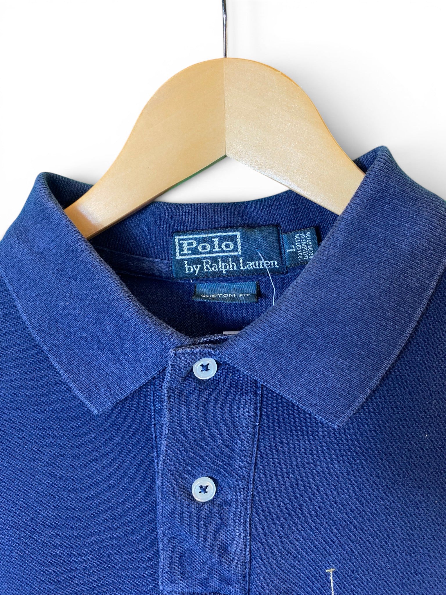 Vintage Ralph Lauren Large Logo Embroidered Polo Shirt - Large