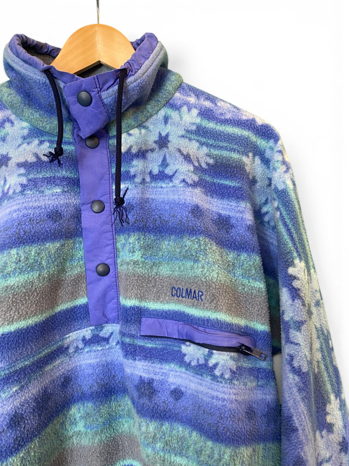 Crazy Pattern Button-Up Fleece - Large