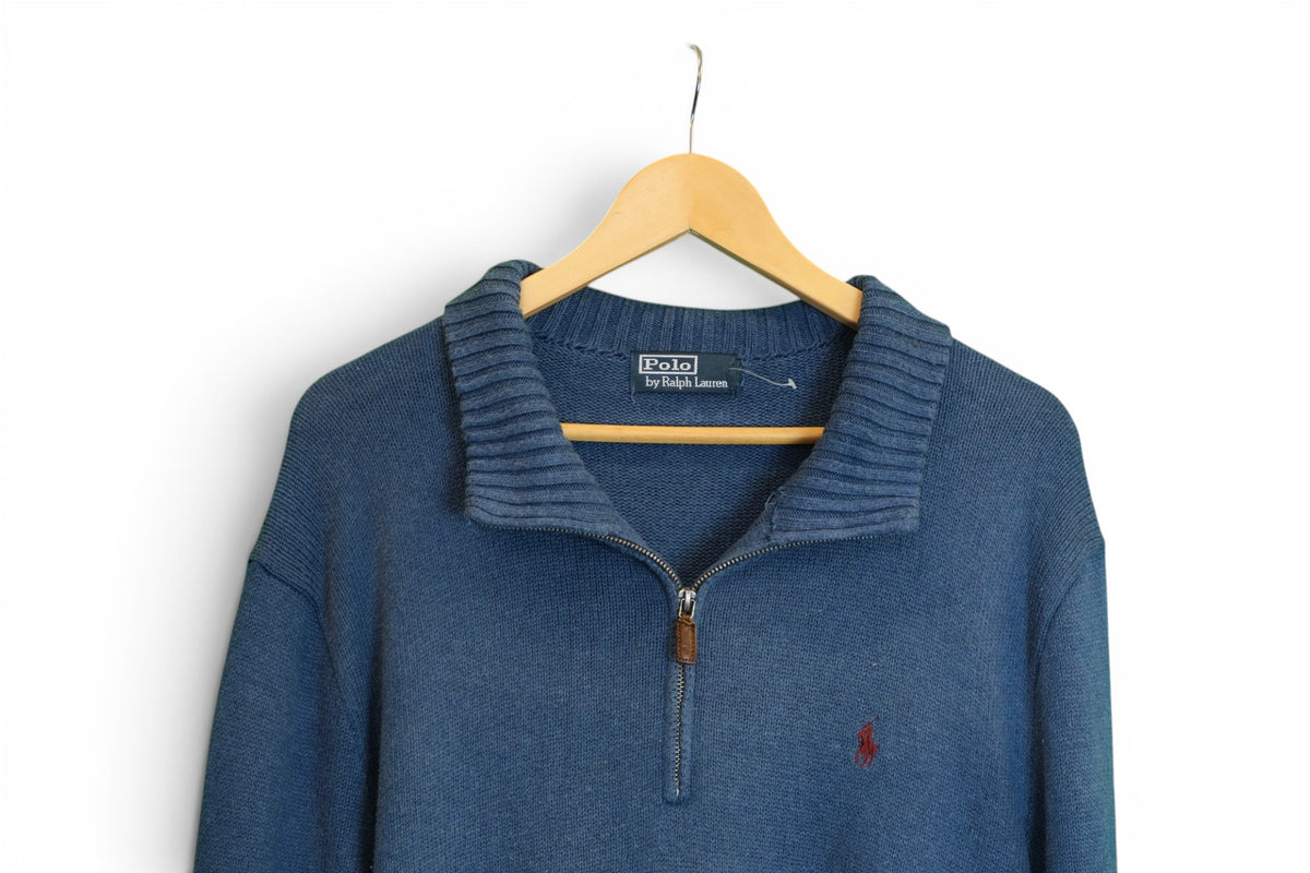 Polo Ralph Lauren Quarter-Zip Knit - X-Large blue / red