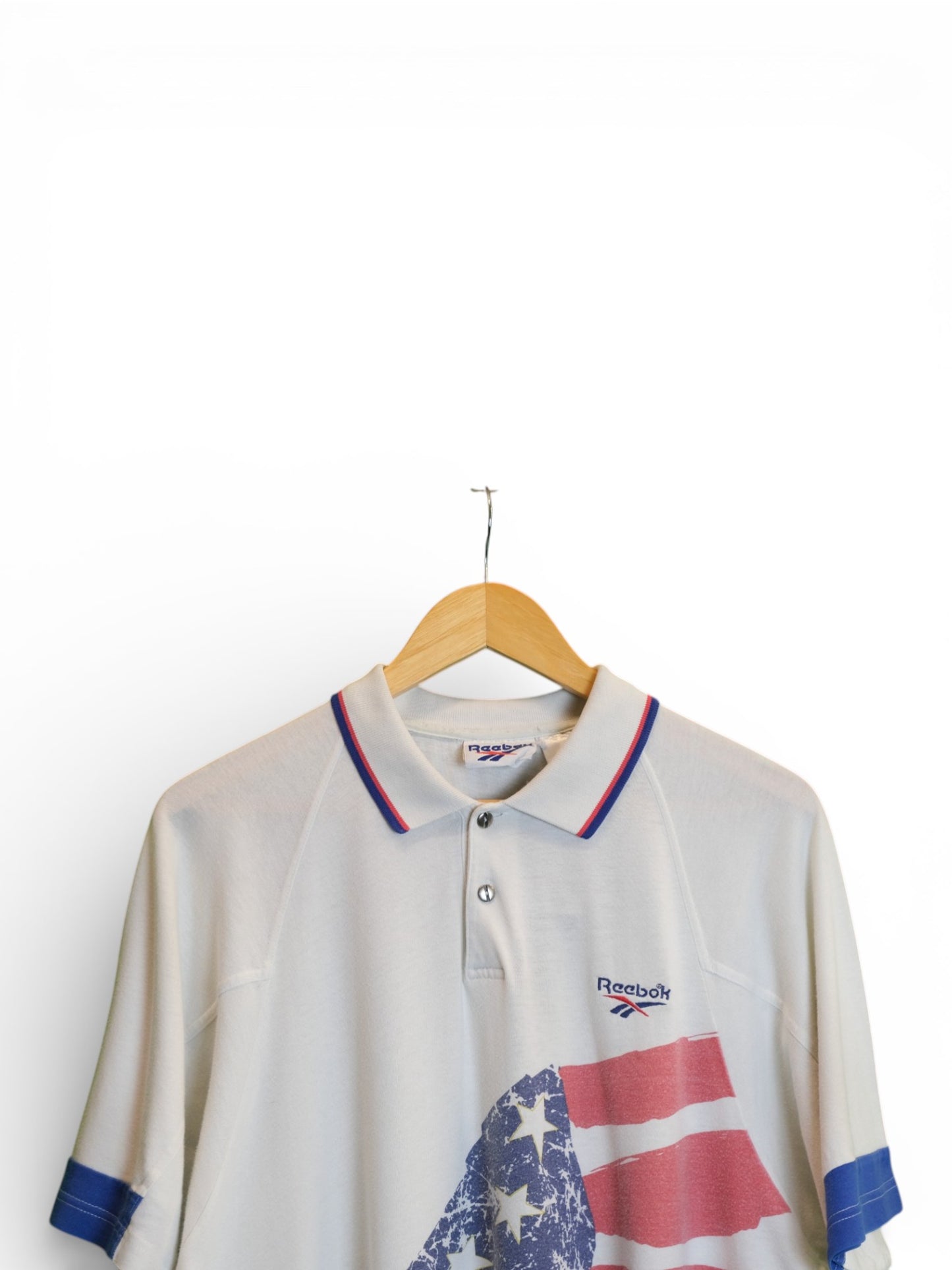 Vintage Reebok 1990s USA Flag Polo Shirt