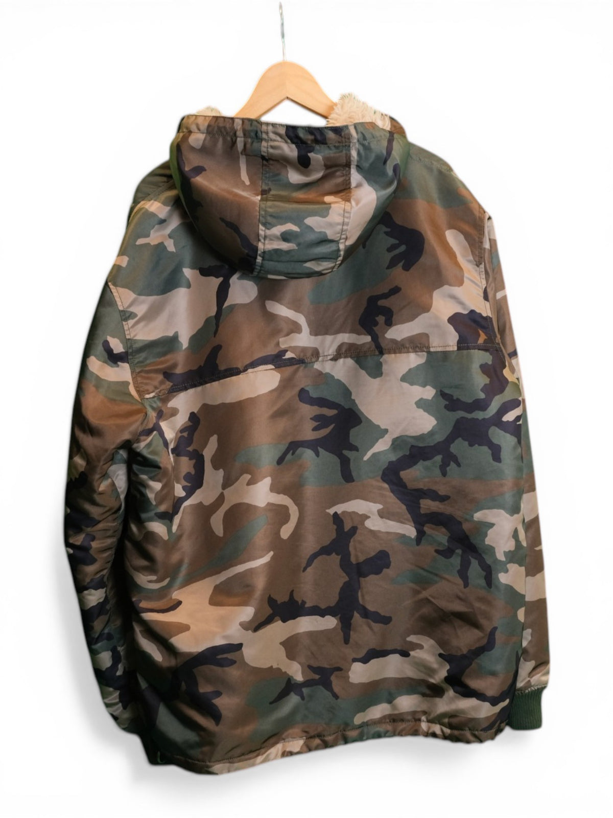back of camoflauge alpha industries coat